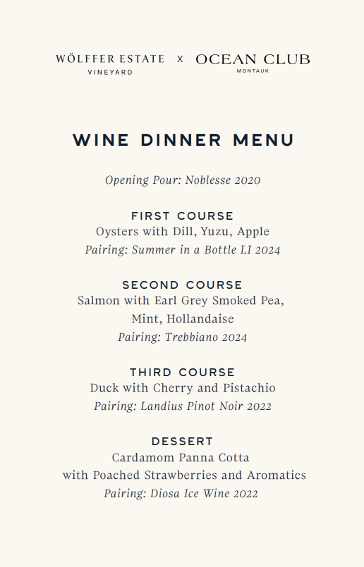 MTK Yacht club menu