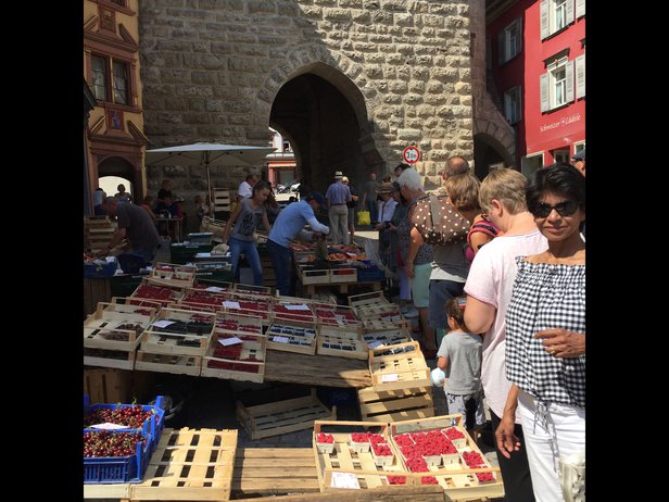 street market in the streets of rottweil germany