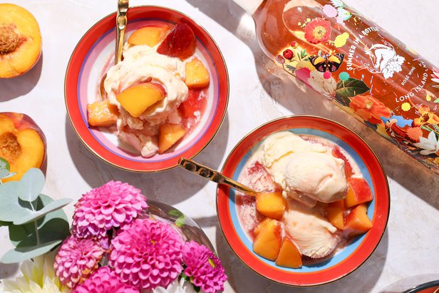 Rose Marinated Peaches and Gelato 2