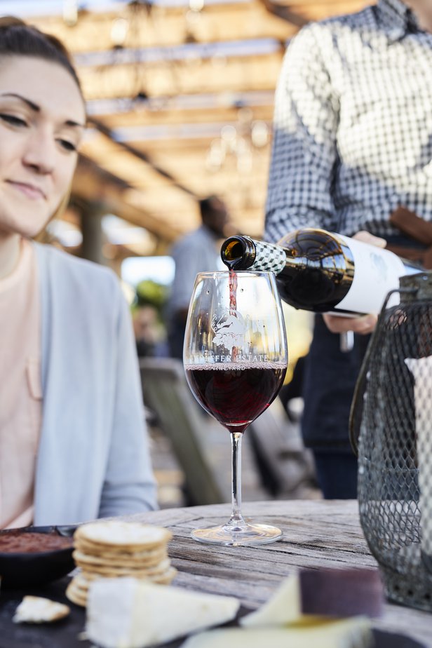 Red wine Being Poured