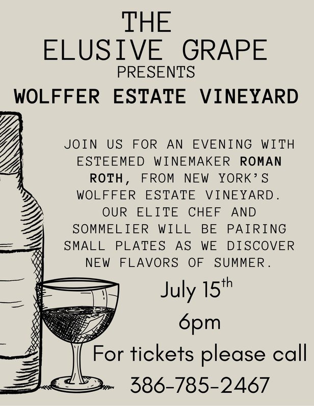 wine dinner at the elusive grape